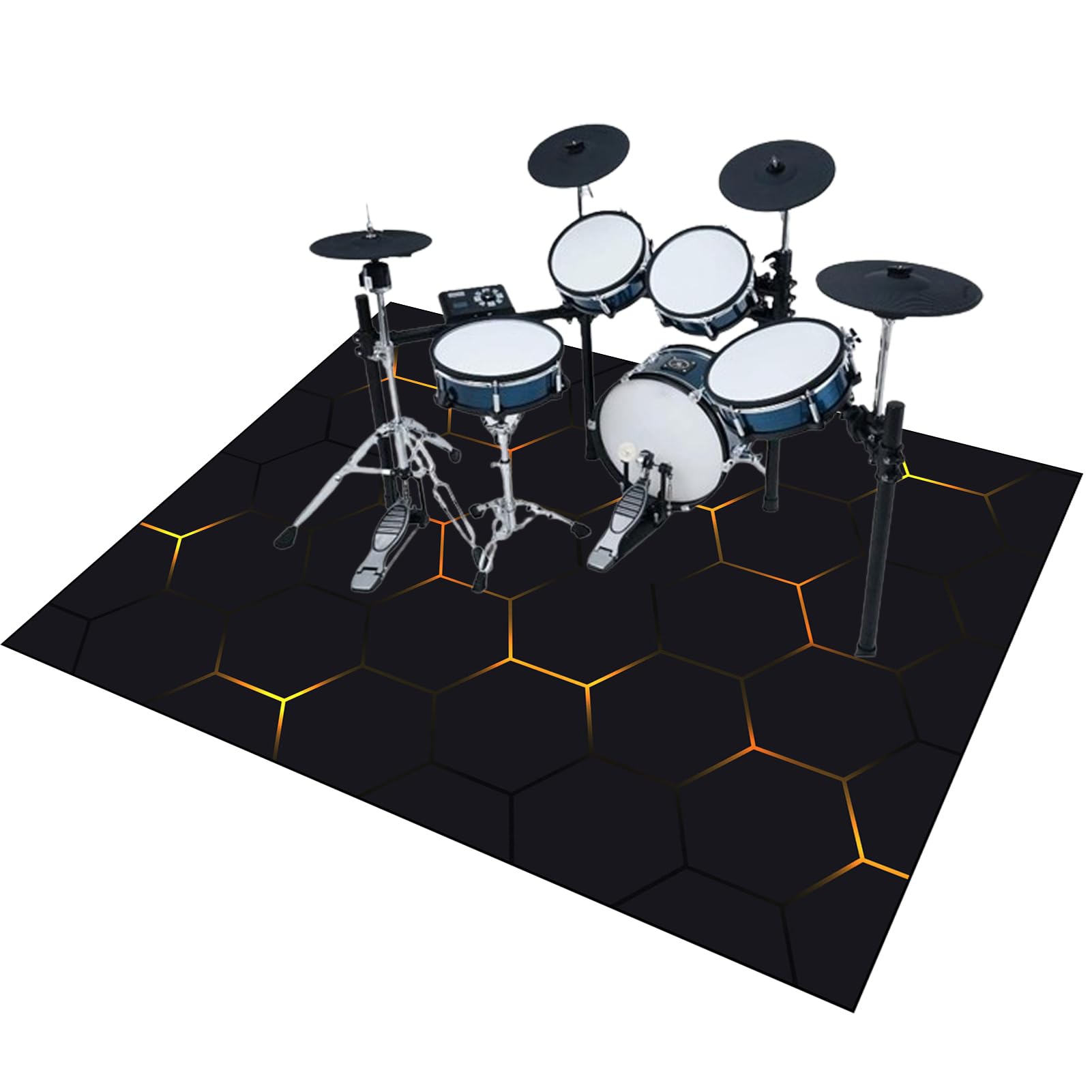 Tapis de Tambour Insonorisé | Tapis pour Batterie et Percussions | Professionnel Rectangulaire électronique Jazz de Batterie pour Basse Caisse Claire et Autres Instruments Non Glissants 120 x 100 cm