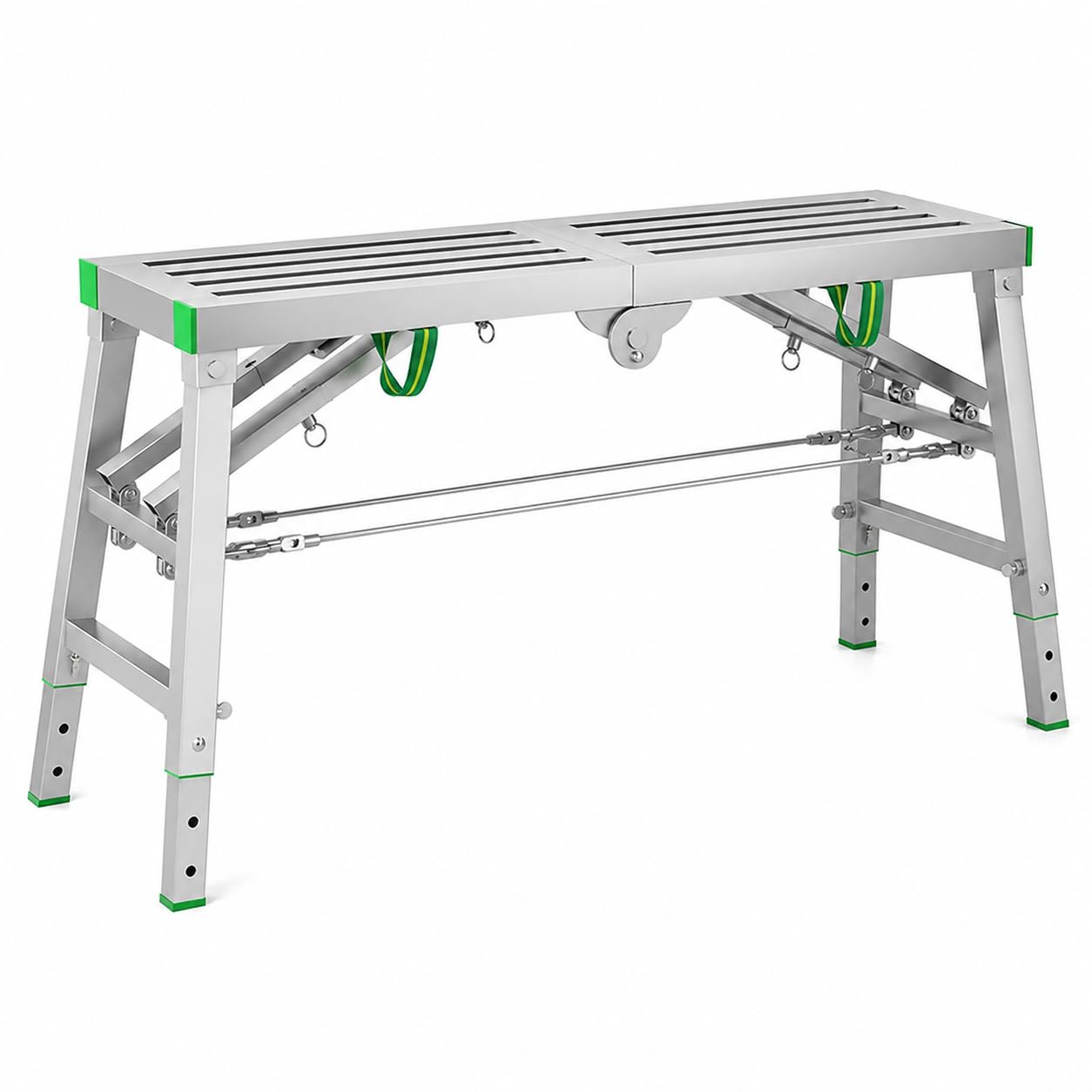 Plataforma de trabajo plegable resistente, capacidad de 400 kg, taburete de escalera ajustable de 2 pies, banco de trabajo portátil para uso doméstico y comercial