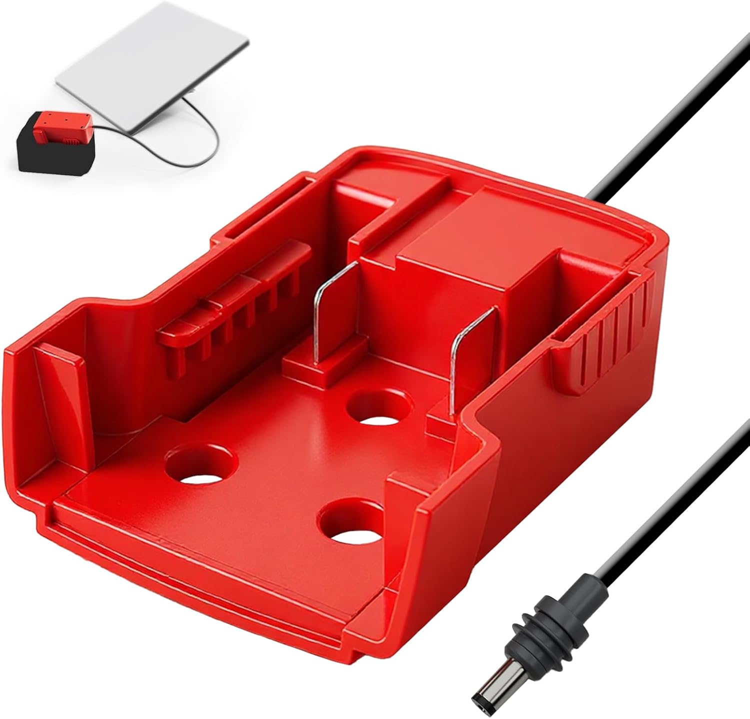 Battery Adapter for Starlink Mini and Milwaukee M18 Batteries, Power Converter with 1M DC Power Cable, Low Voltage Protection Switch, Portable Outdoor Power Solution