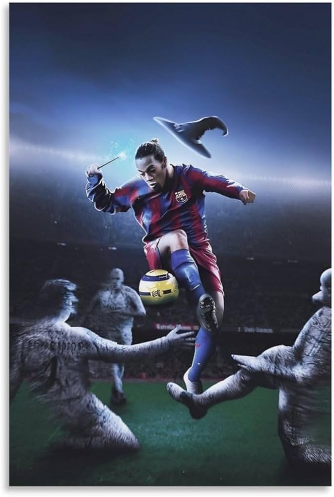 Amazon.co.jp: ロナウジーニョ アート サッカー選手ポスター