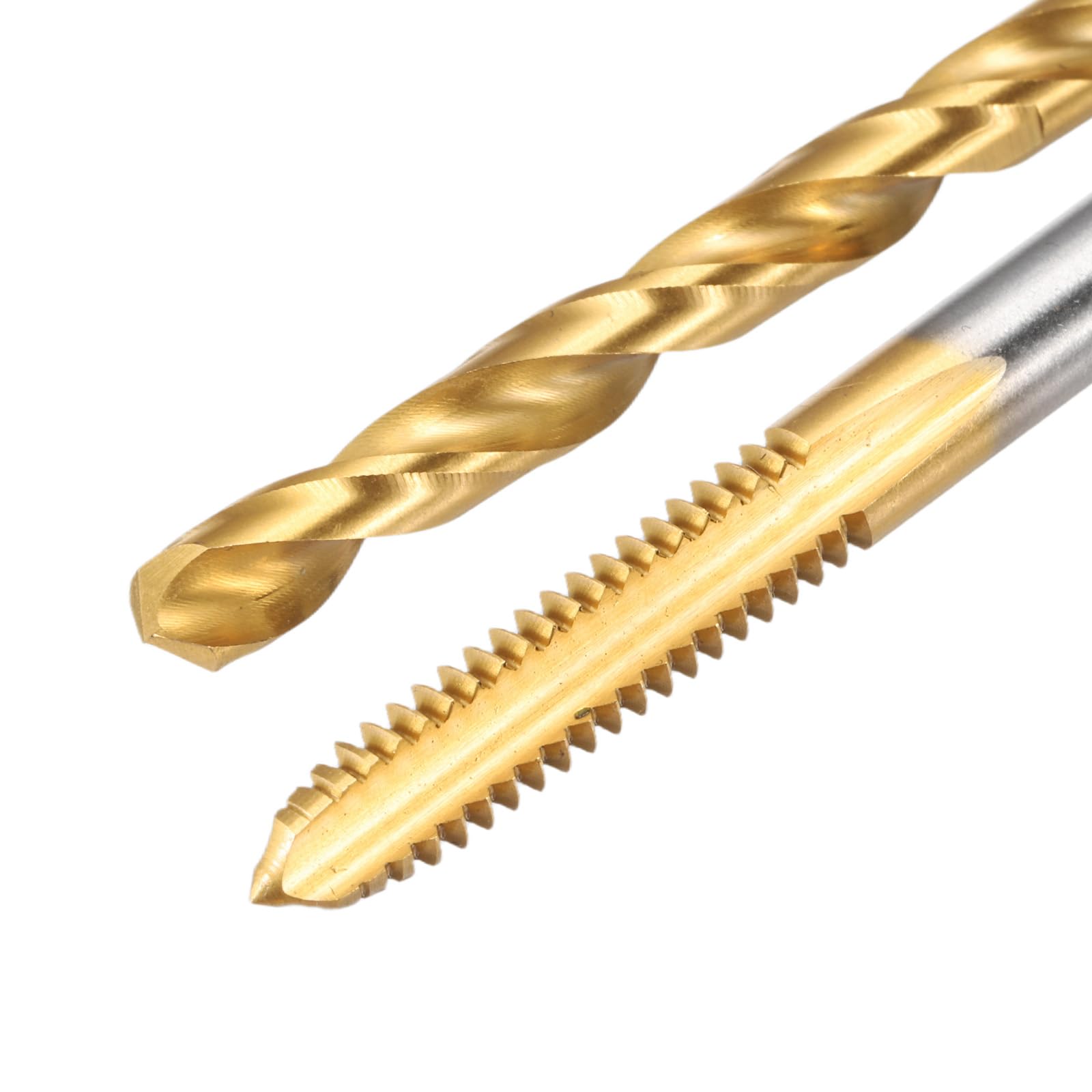 Set di Maschi e Punte da Trapano, 1 Maschio filettato a scanalatura Dritta M6 x 1,25 e 1 Punta elicoidale da 4,7 mm, Kit di Utensili per Filettatura HSS-6542 Rivestiti in Titanio