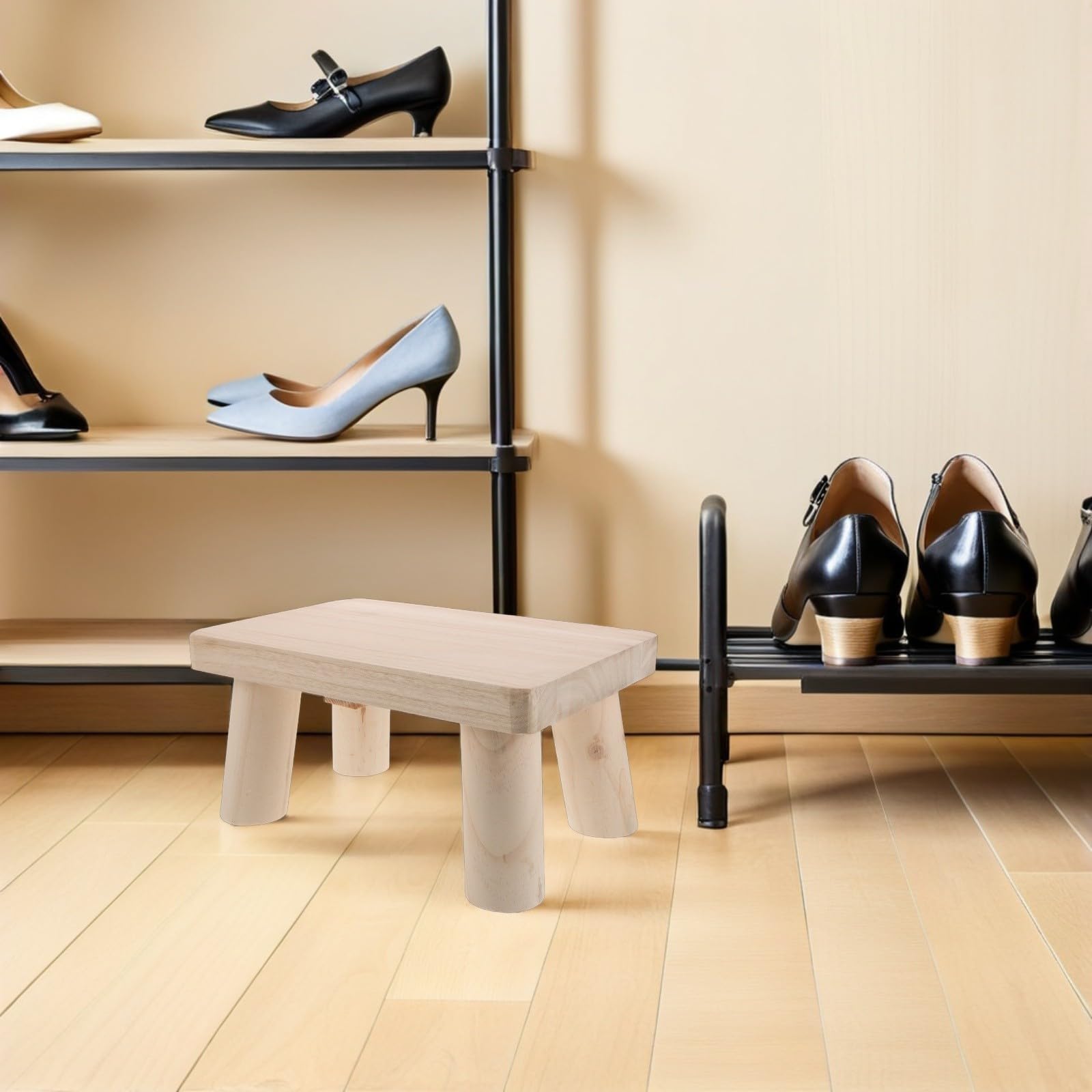 EXCEART Sgabello in Legno Vintage Rettangolare per Anziani con Superficie senza Schegge Multifunzionale per Camera e Ufficio
