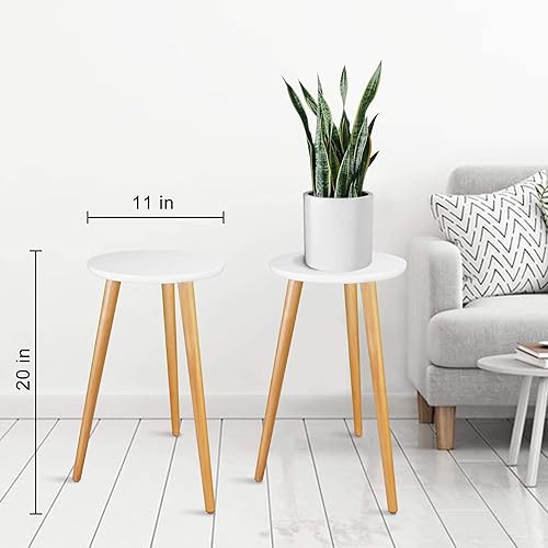 Miniatura 2 de Uneedem Soporte para plantas de interior, soporte de madera de mediados de siglo para plantas de interior, mesa moderna para plantas, soporte alto