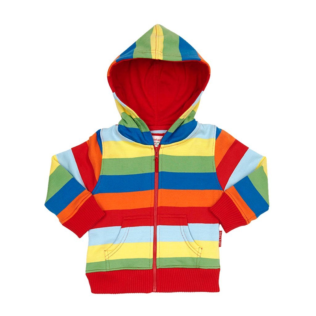 Toby Tiger Organic Multi Stripe Hoodie - 4-5Y / 110Cm