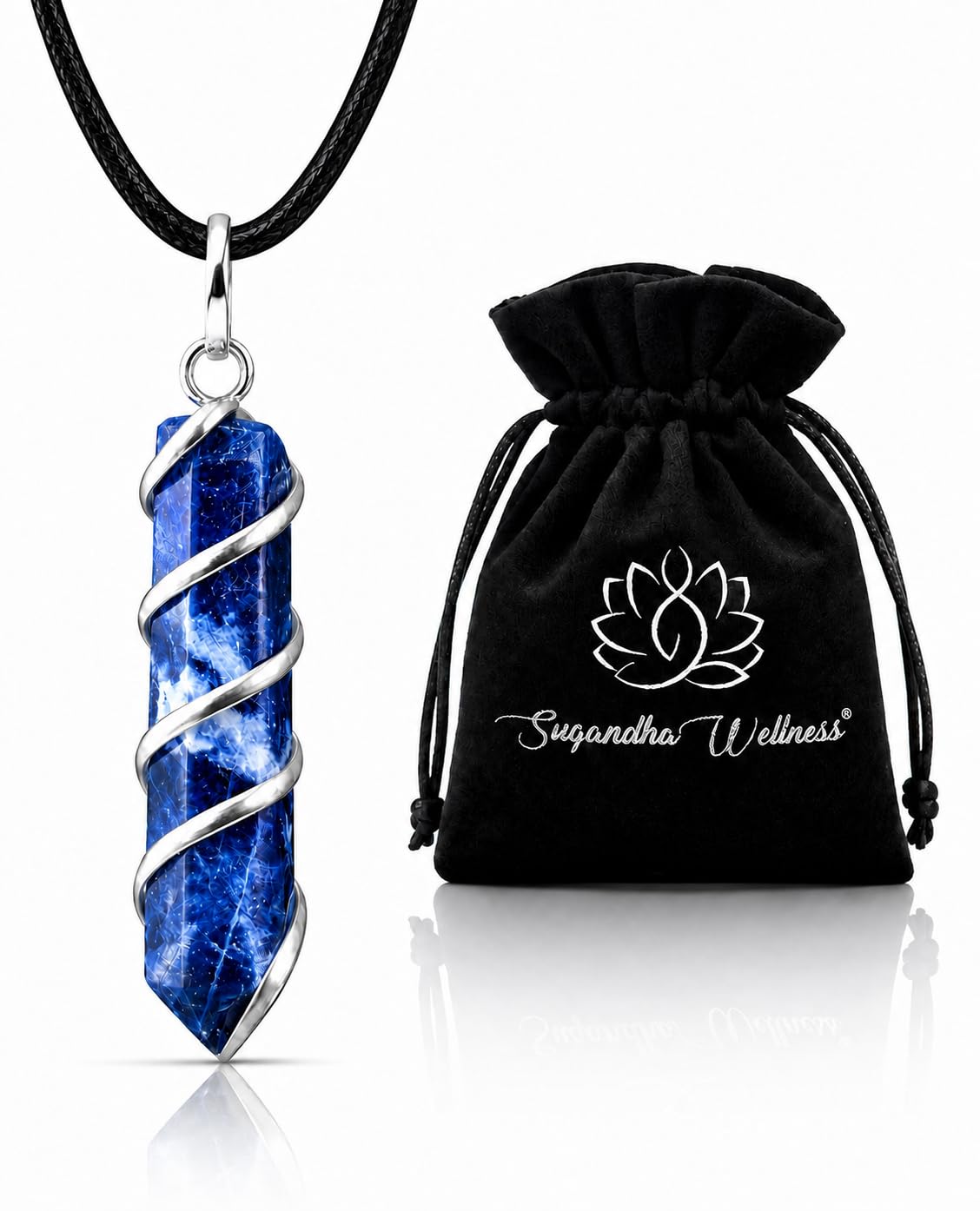 Natural Sodalite Crystal Healing Necklace