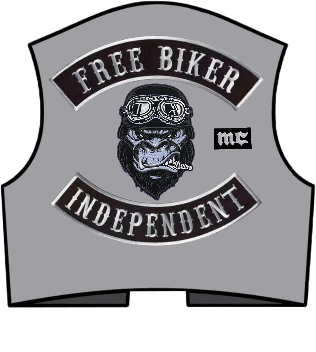Set Kit 3 TOPPE RICAMATE TERMOADESIVE - BIG PATCH - Toppe, Patch Biker, Grande set per Gilet da Moto, Iron-On per Decorare Abbigliamento da Moto, Giubbotto Fai da Te