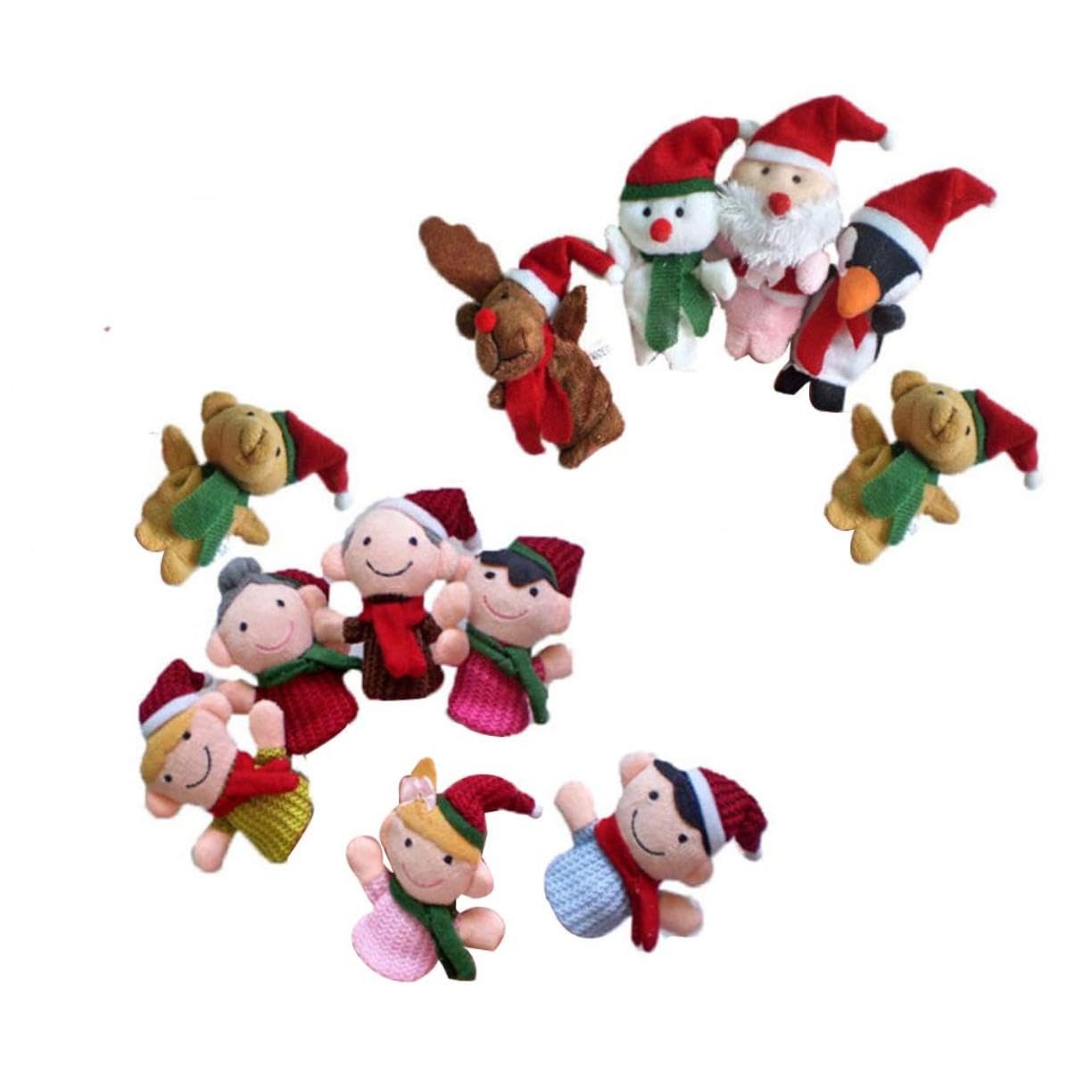 TOYANDONA 33piezas Muñecos De Dedos De Navidad Animales y Familiares De Peluche para Juguetes Educativos para Cuentos rol