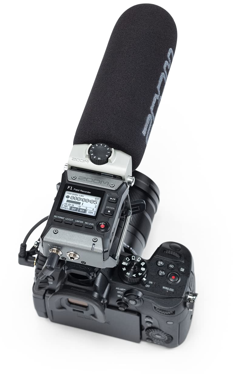 Zoom F1-SP Field Recorder mit SGH-6 Shotgun Richtrohrmikrofon – Professioneller Audiorecorder für Film, Video, Interviews – EU-Version – Schwarz