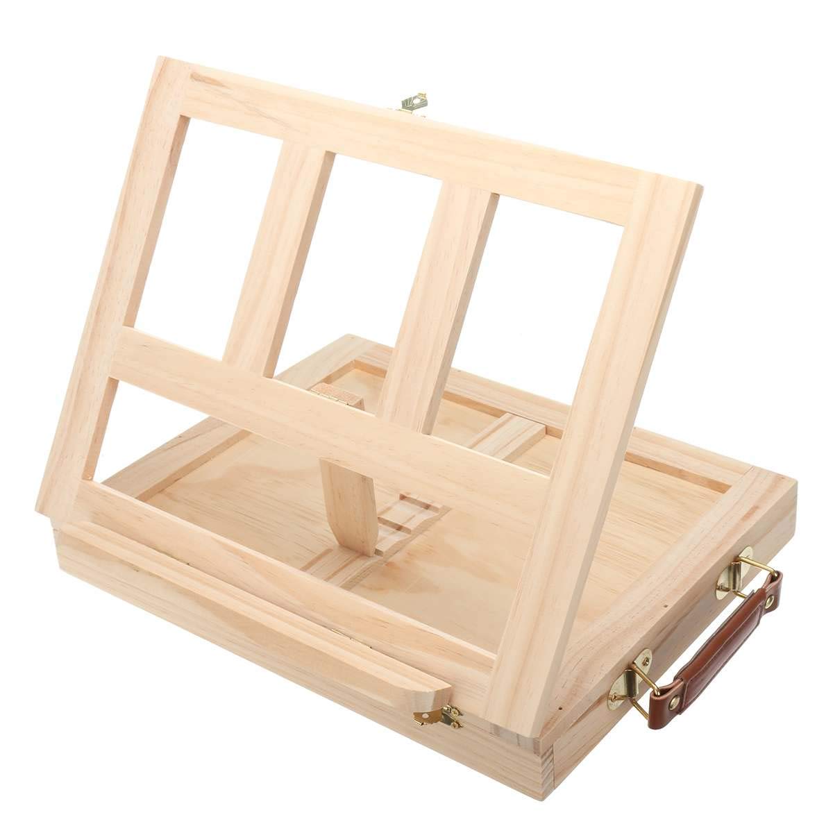 ASerZenith Wooden Easel Portable Tabletop Artist Easel With Storage Box Adjustable Angle Easel For Painting Drawing And Displaying Artwork