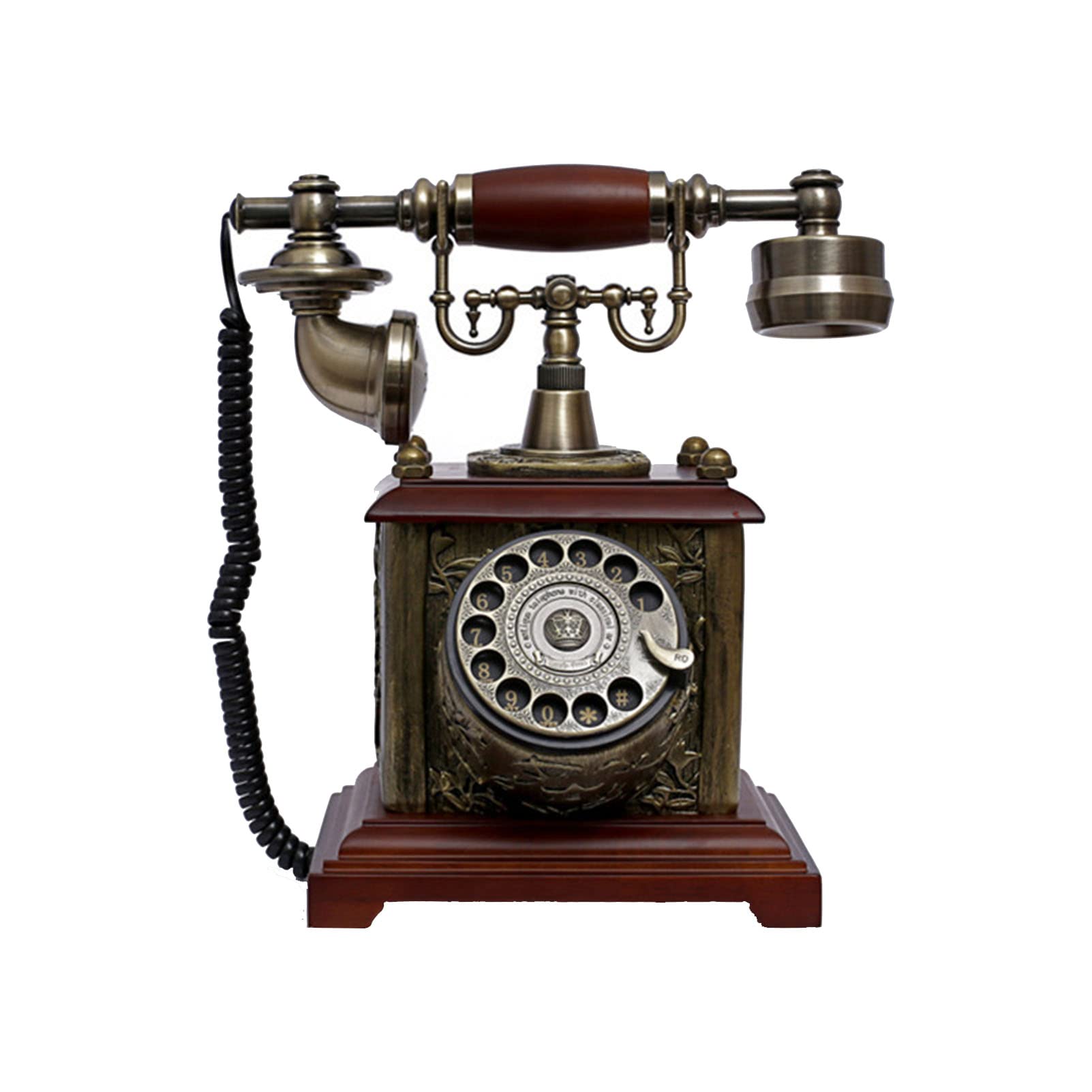 Telefono Fisso Vintage retrò Telefono Antico in Resina Telefoni rotativi per la casa di Vecchia Moda con suoneria Meccanica
