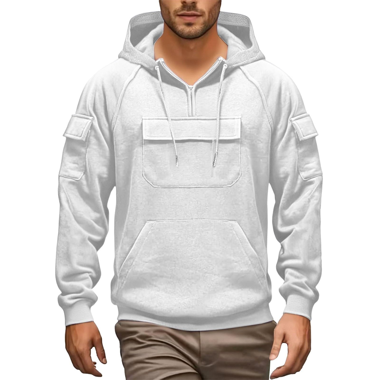 DENGJIAMY Sweat à capuche tendance pour homme Grande taille