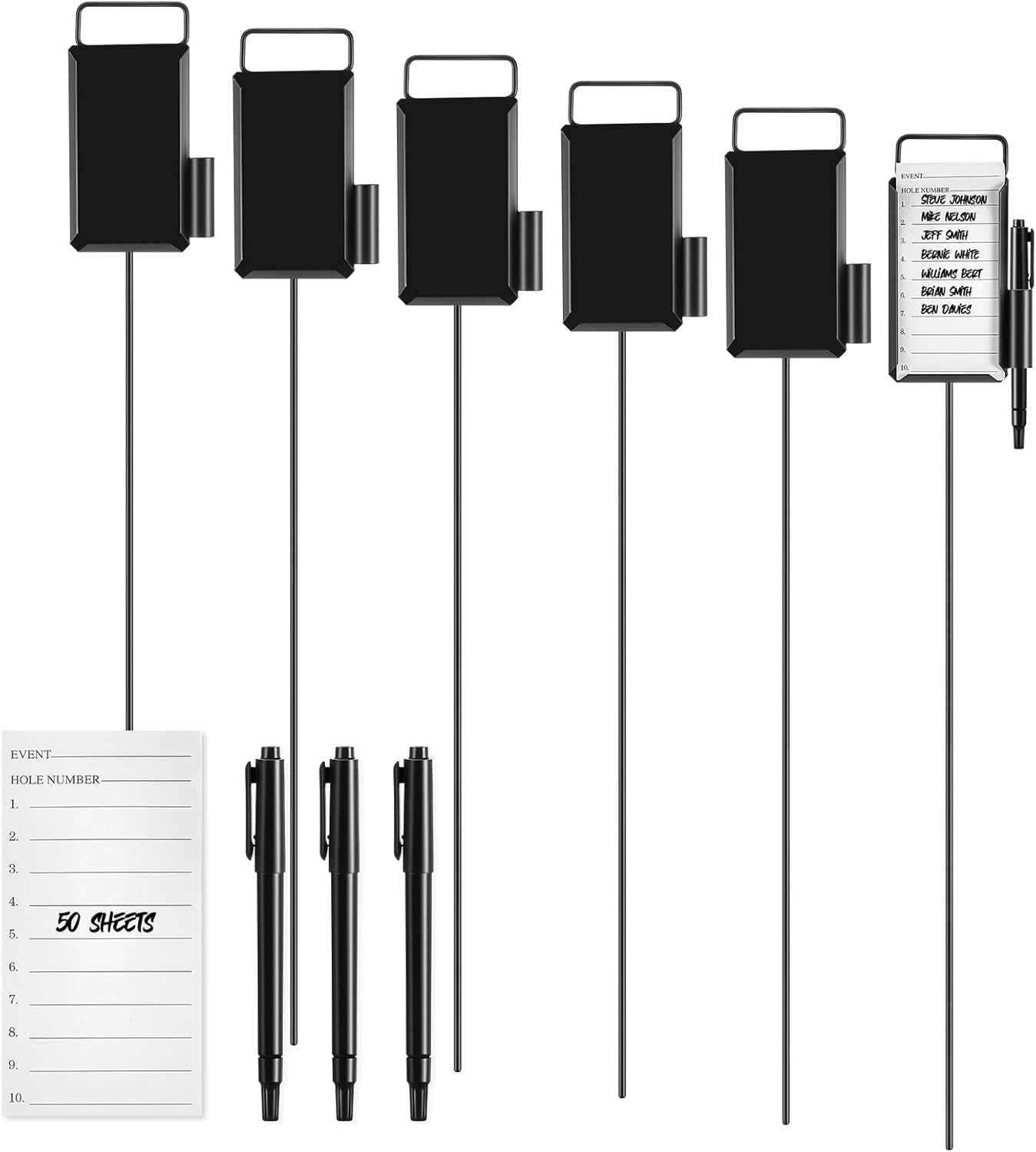 Shappy Golf Metal Proximity Marker with Black Markers and 1 Pcs (50 Sheets) Cards for Golf Marking