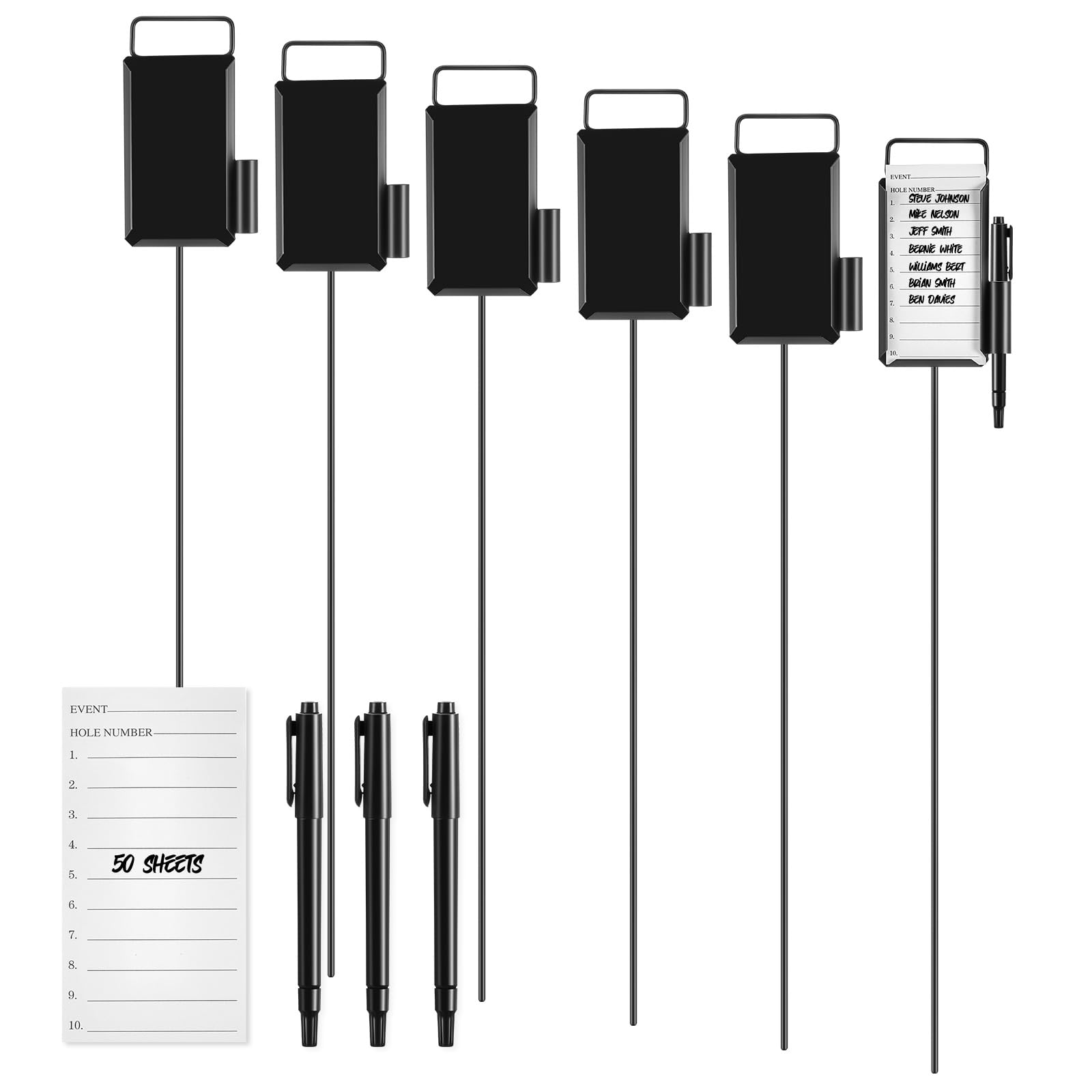 Shappy Golf Metal Proximity Marker with Black Markers and 1 Pcs (50 Sheets) Cards for Golf Marking