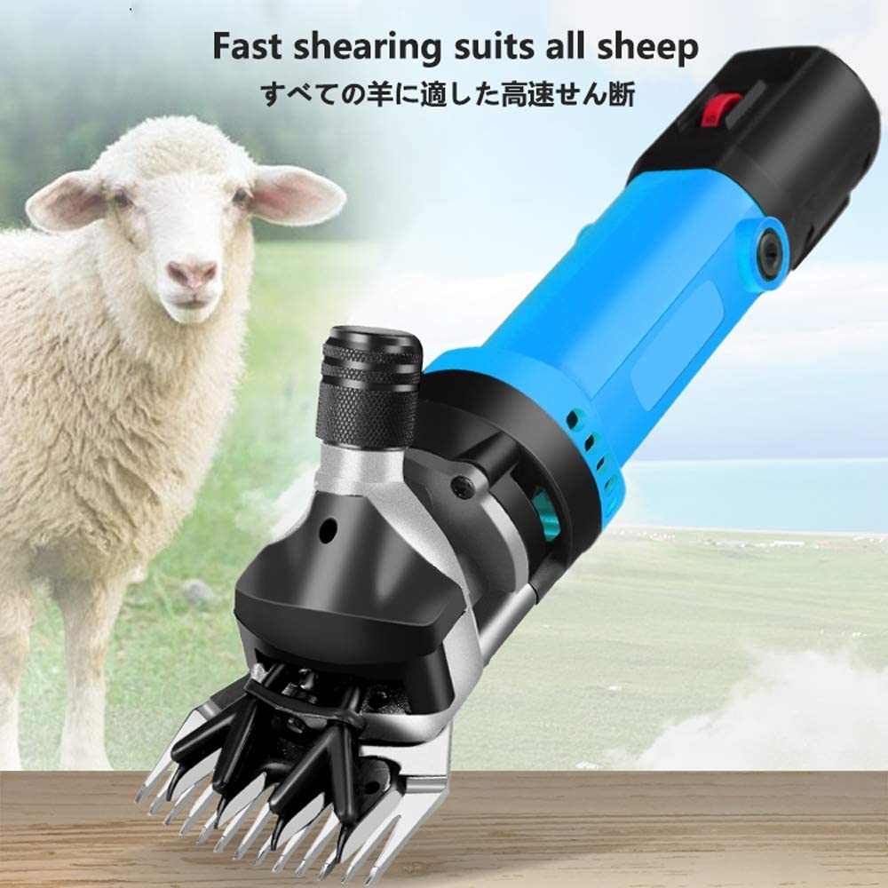 690W 6 Gears Speed elektryczna strzyżenie owiec kozie Clipper Farm Nożyce Cutter Wełna Scissor Cut Machine (nóż zakrzywiony 9 zębów)