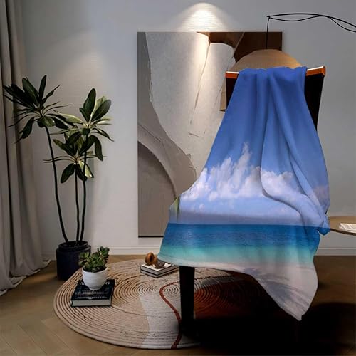 Miniatura 3 de Manta de microfibra Coast Beach Seascape Manta para cama acogedora decoración de habitación 55 x 70 pulgadas