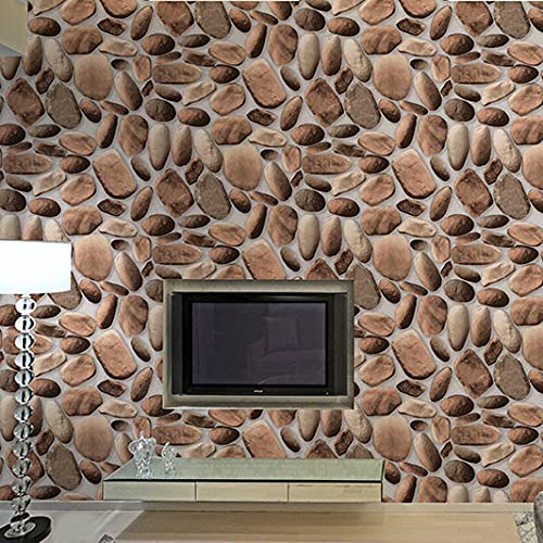 Image of Eurotex 3D Textured PVC Stone Brick Design Wallpaper Roll for Living Room, Bedroom Walls (Size- 0.53cm x 10Mtr)