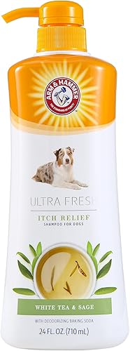 Arm & Hammer Champú ultra fresco para aliviar la picazón para mascotas con avena y aloe, tamaño de valor con bomba de 24 onzas Suministros de aseo