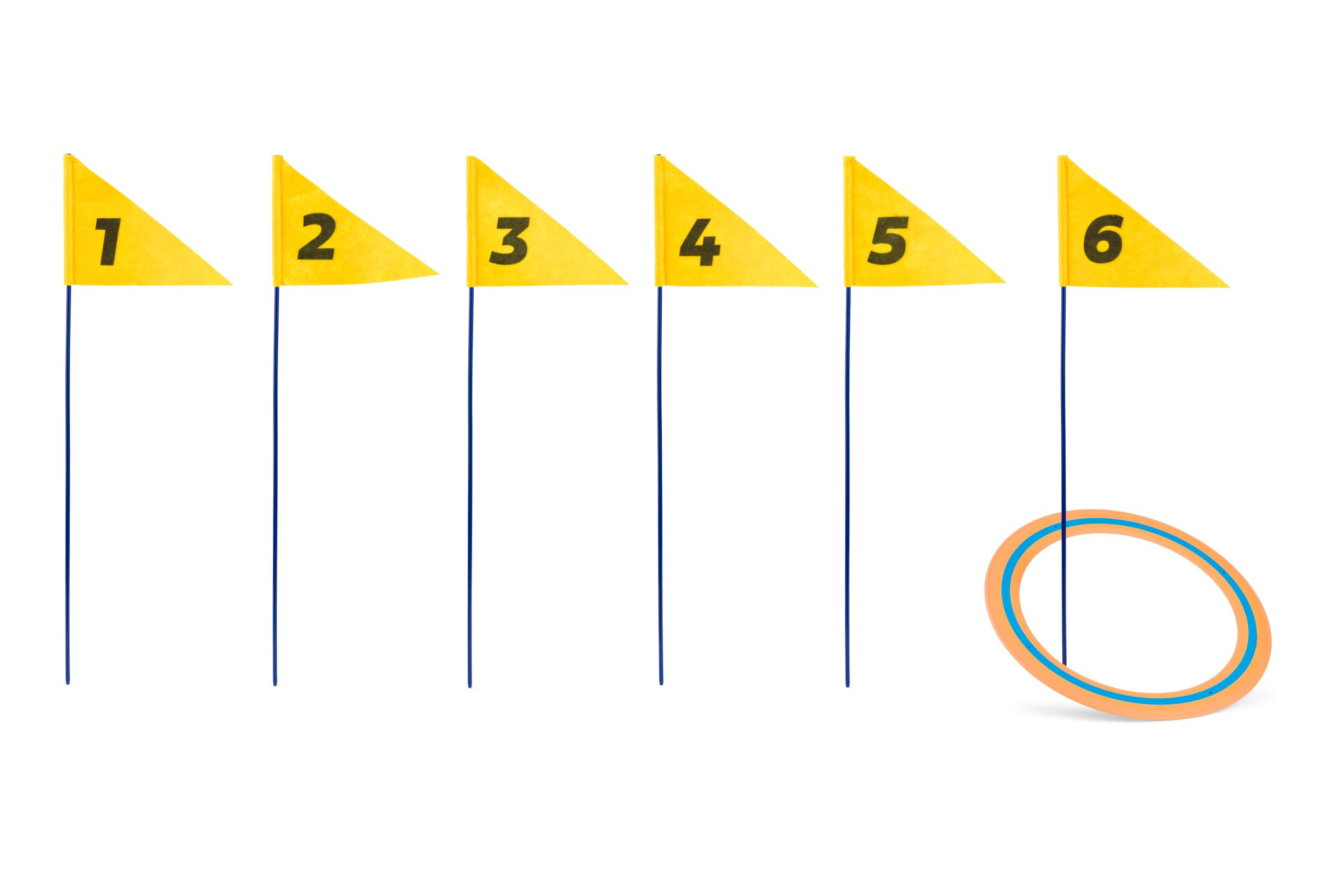 BS Toys – Set de Disc Golf en Plein air – 6 Drapeaux & 3 disques Ø25 cm – 1–3 Joueurs 6+