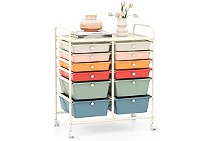 GOFLAME 12-Drawer Rolling Art and Craft Cart