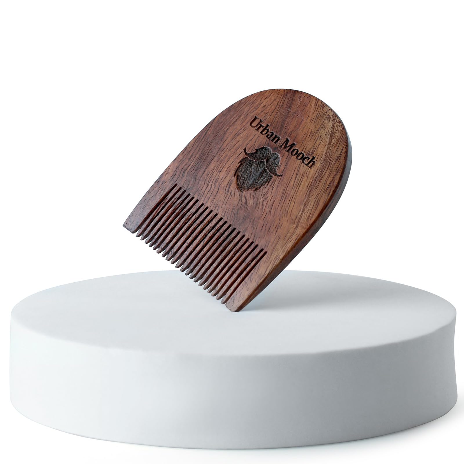 UrbanMooch Handcrafted Sheesham Wood U Shape Beard Comb | Style Your Beard Hassle-Free | Pocket-Size Elegant Comb for Hair & Beard Styling | Light Weight For Healthy & Stylish Beard-image-9