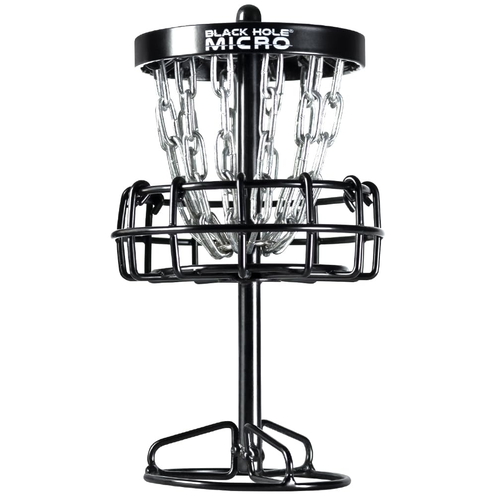 MVP Disc Sports Black Hole Micro Disc Golf Basket (6" Tall Mini Basket)