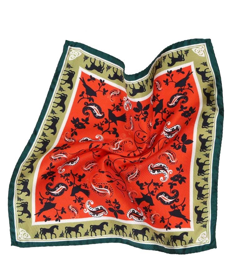 Image of Italian 100% Silk Pocket Square, Premium Small Batch Accessory for Men, 32x32 cm (12.5''x12.5''), One Side Print