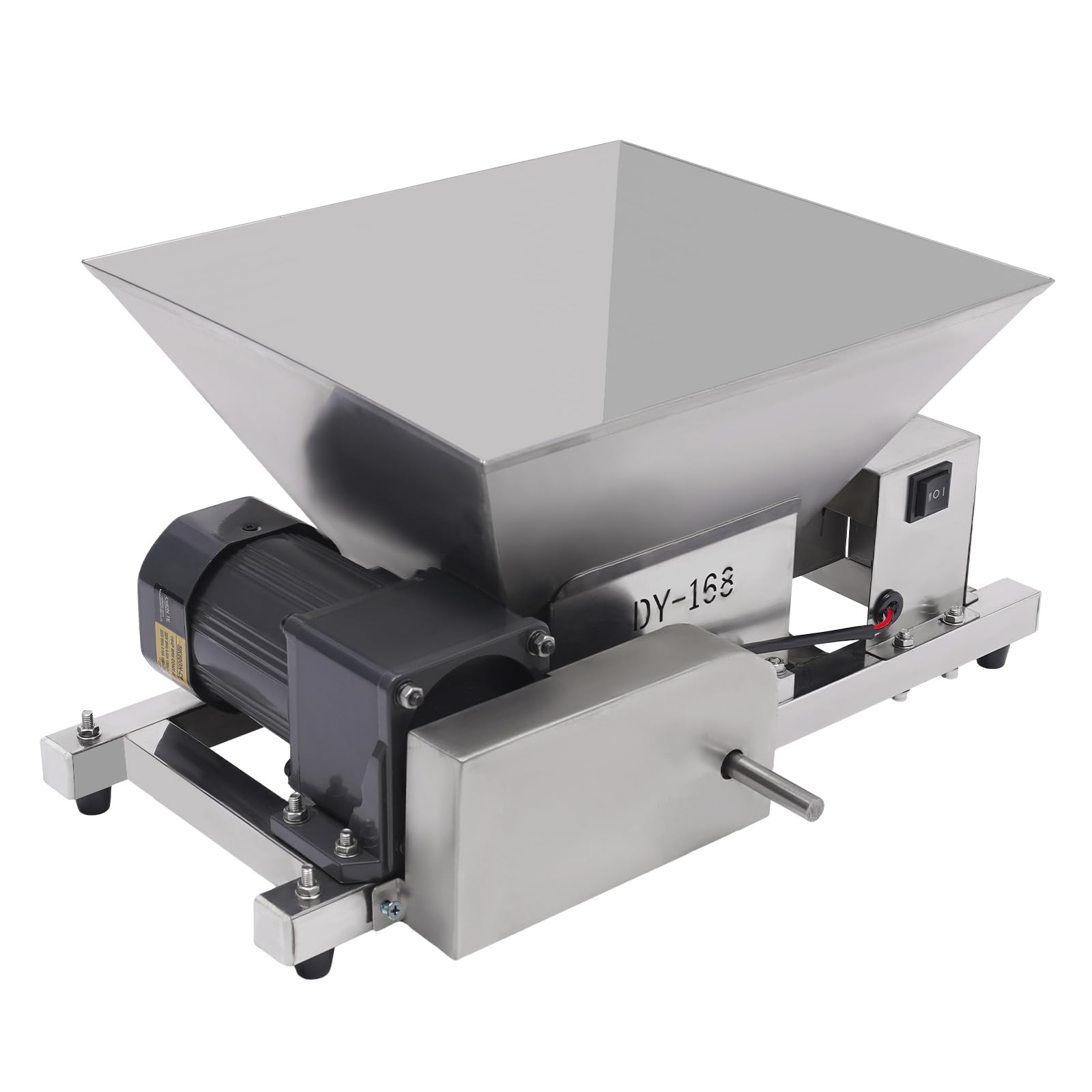 Trituradora eléctrica de frutas,60W Frutas y Pan Trituradora,20kg/h,4L Trituradora,1600r/min,con engranaje,Cubiertas protectoras de plástico,Plata