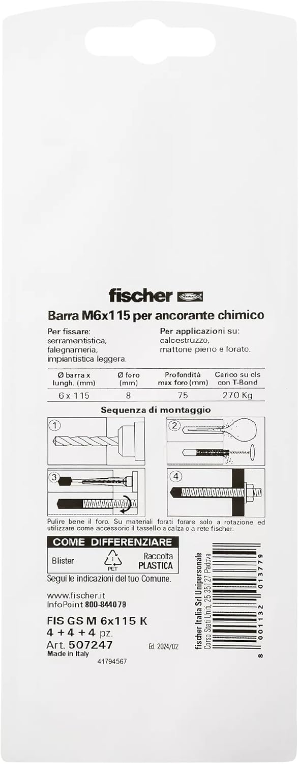 Fischer Threaded Rod FIS GS M 6 X 110 K