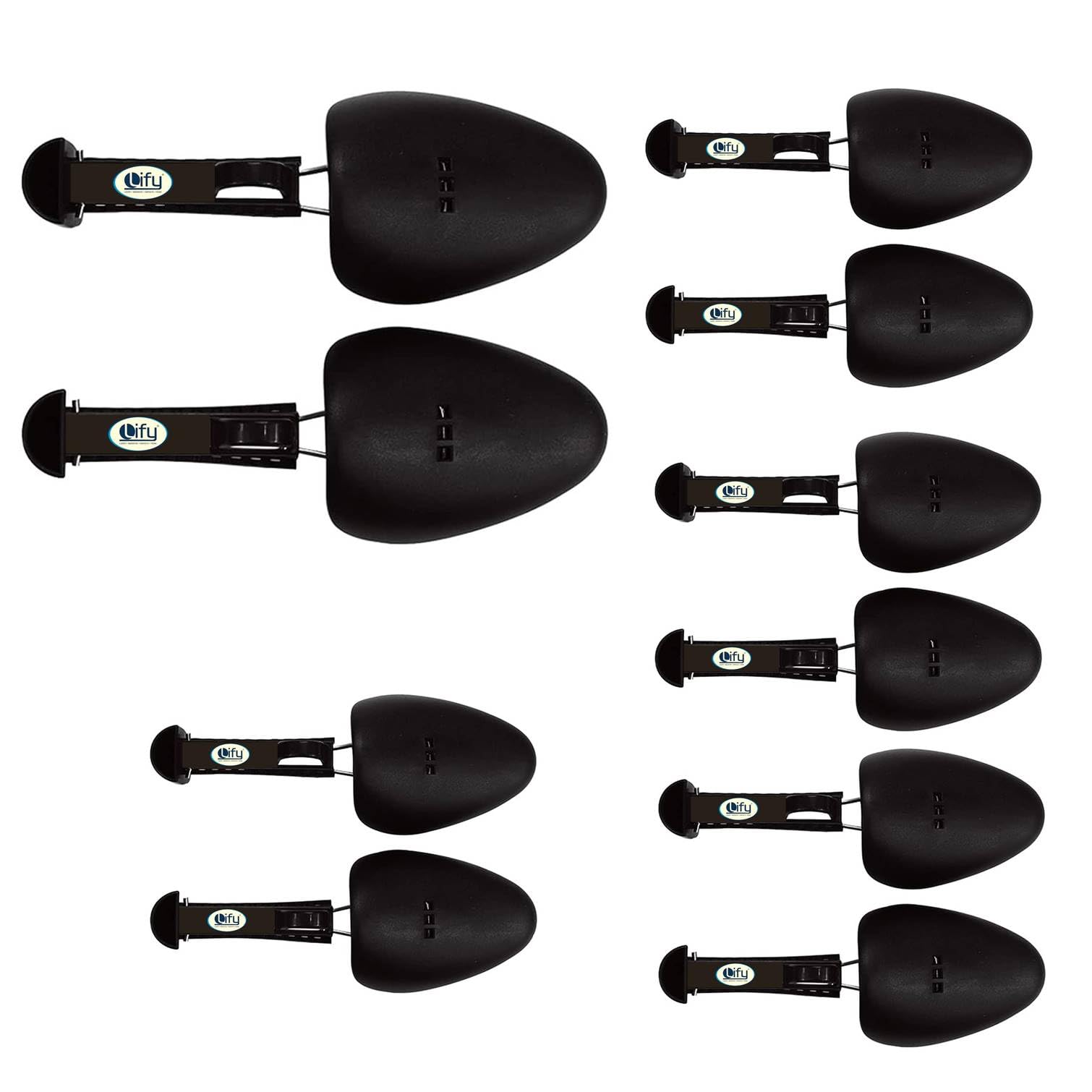 Men's Adjustable Plastic Shoe Trees - Shaper/Stretcher/Boot Holder - Black
