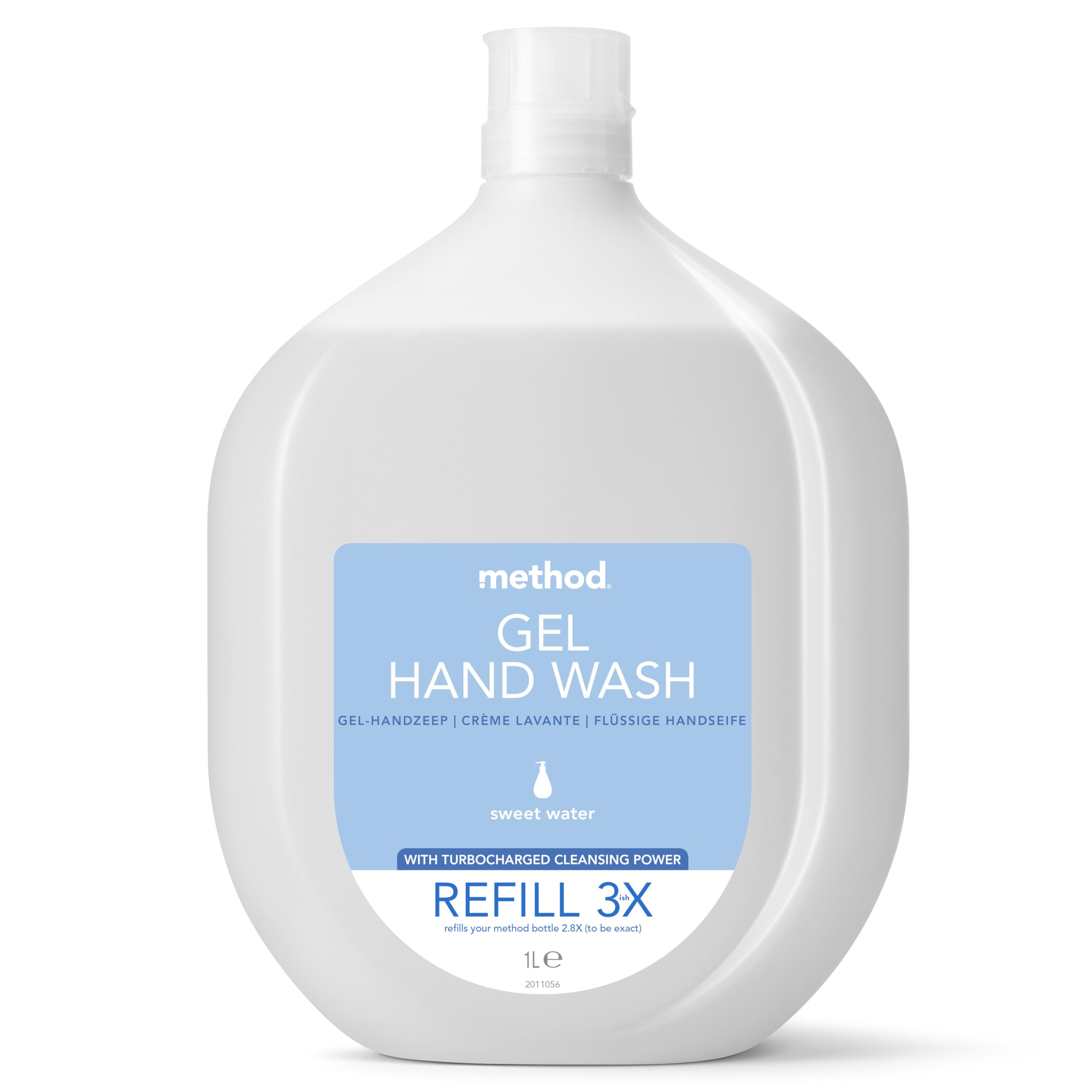 Method Hand Wash Refill, Hand Soap, for Gentle Hand Cleansing Fresh Sweet Water Scent, Pack of 1, 1 x 1L, Clear, 1 ml (Pack of 1)