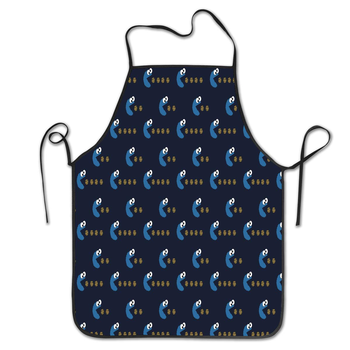 OKAYDECOR Kitchen Apron Cookie Monster Bib Aprons Women Men Professional Chef Aprons with Extra Long Ties/Waterproof Waiter Hostess Apron for Restaurant Baking