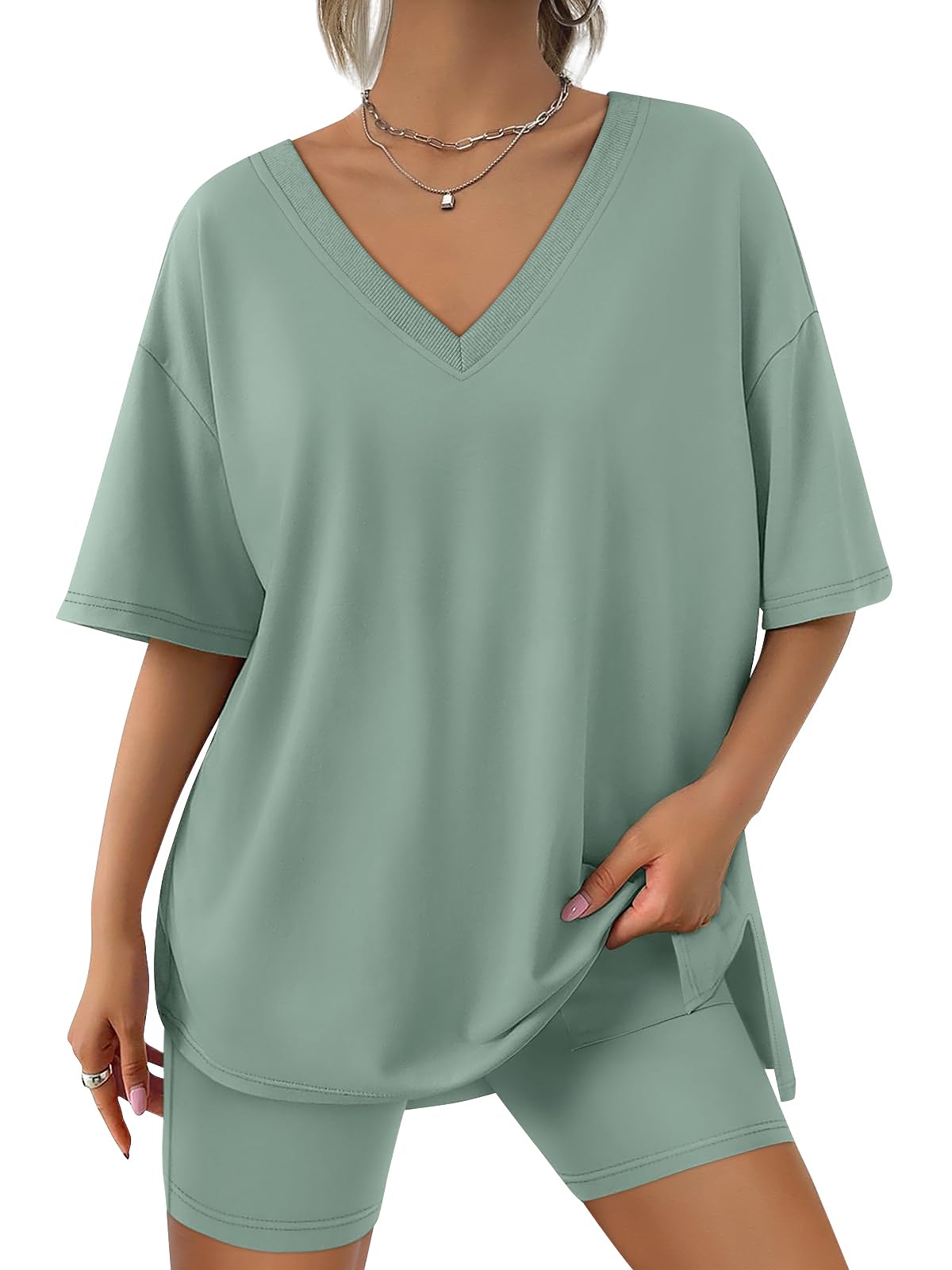 Trendy Queen Womens Two Piece Lounge Sets Spring Outfits 2026 Summer Fashion Vacation Tops Shorts Matching Tracksuits