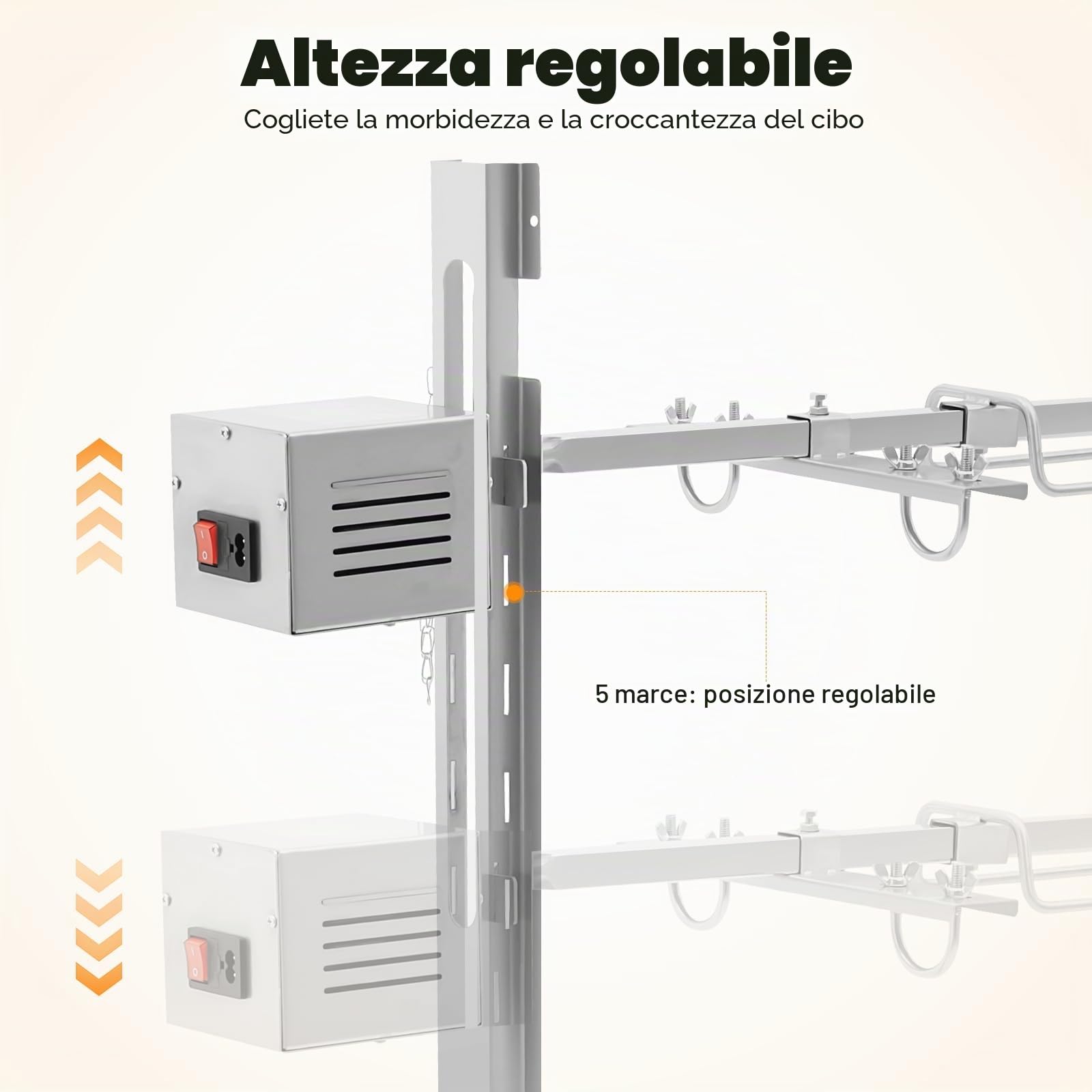 Set Spiedo per Griglia Spiedo Elettrico Girevole Spiedo Elettrico per Griglia 53 per Barbecue a Gas Barbecue a Carbone Griglia Accessori per Griglia Braciere BBQ Elettrico Spiedo per Griglia
