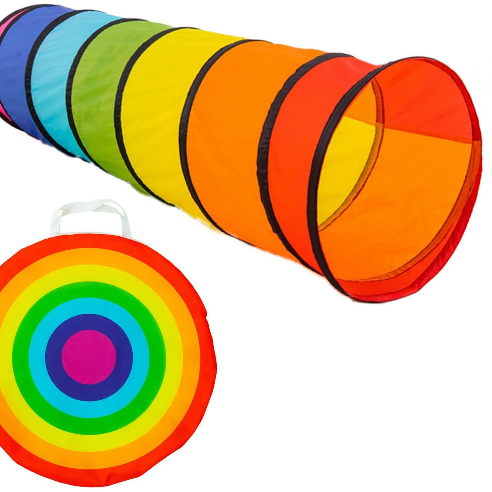 Baoblaze Spieltunnel für Kinder, Zeltspiel, bunt, faltbar, tragbar, Krabbeltunnel für Hunde, Katzen, Kinder, Jungen und Mädchen im Freien, mit Tragetasche