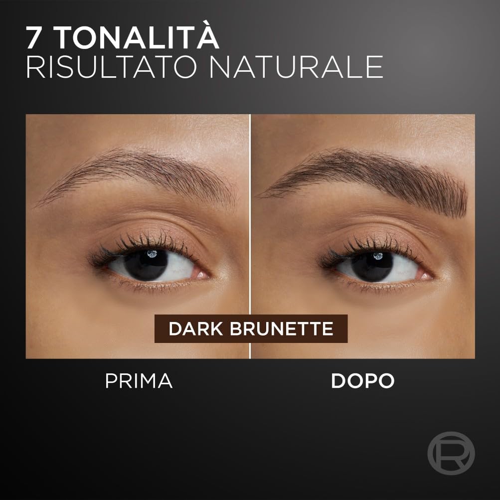L'Oréal Paris Penna Sopracciglia, Per Sopracciglia Folte e Colorate, Tenuta Fino a 48H, Effetto Ultra Naturale, No Transfer, Infaillible Faux Brow, Tonalità: Dark Brunette, 1 g