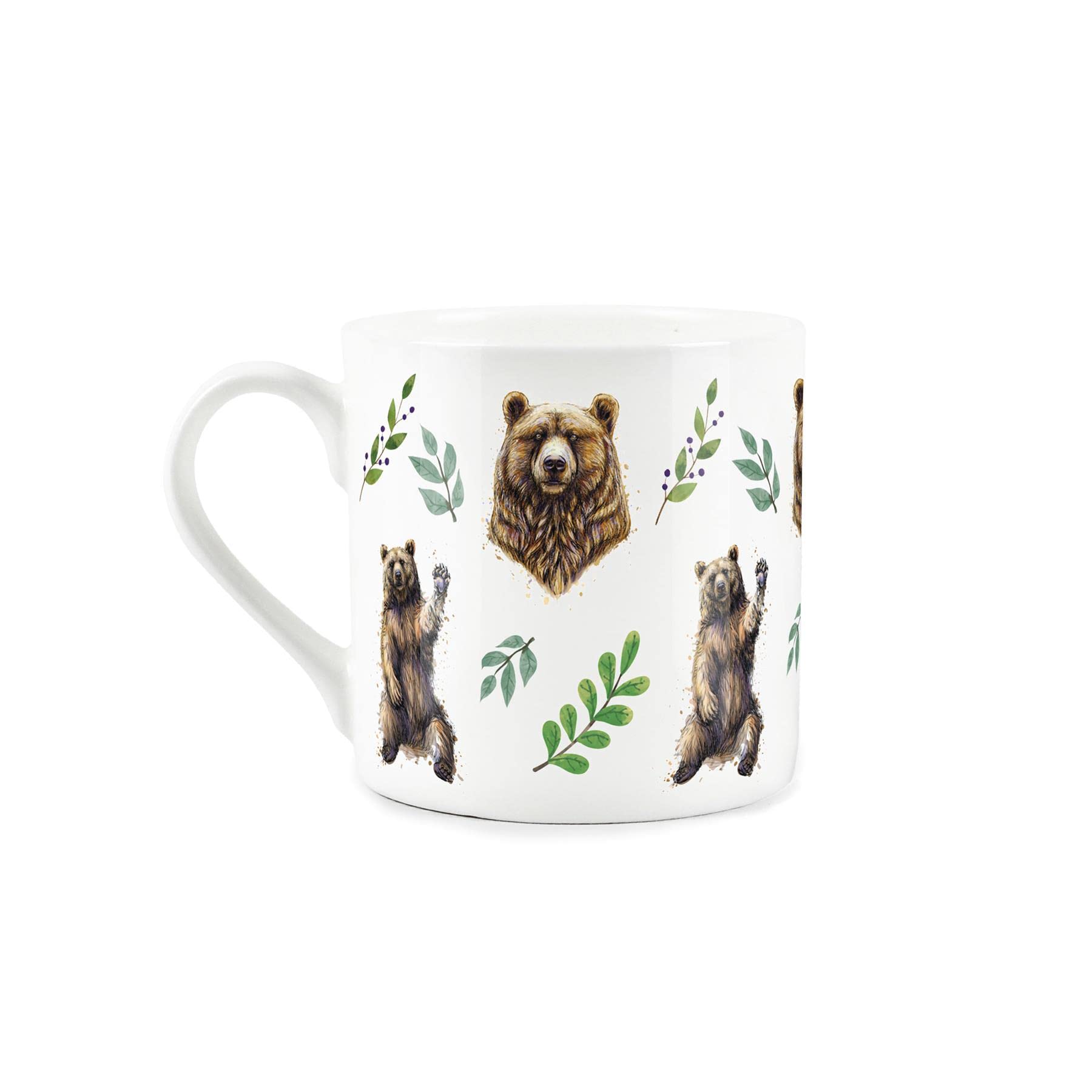 Purely Home Wild Grizzly Brown Bears - Fine Bone China White Mug Coffee/Tea Present Gift for Animal Lovers - Image 2