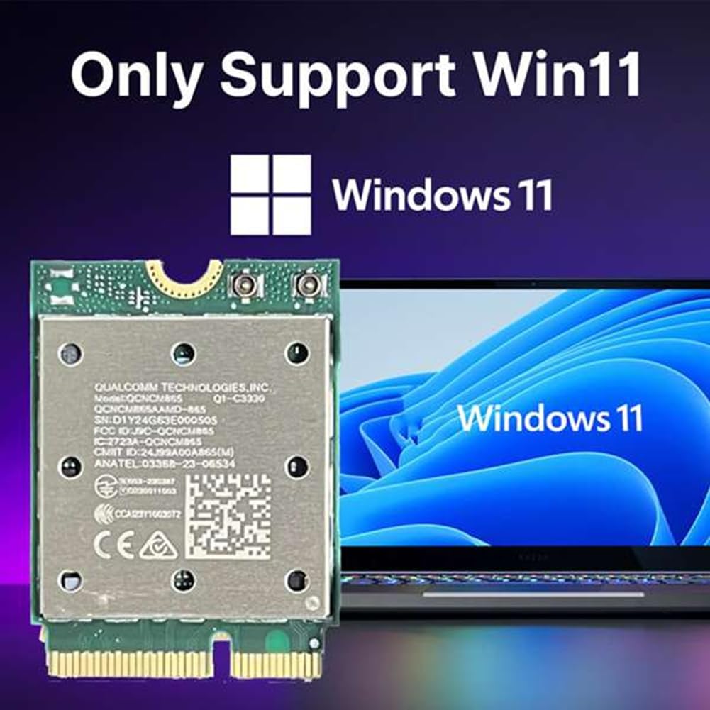 Scheda WiFi Wireless Tri Band 2.4G / 5G / 6Ghz con Bluetooth 5.4 QCNCM865 WiFi7 Tri Band Wireless Adapter Network Wireless Bluetooth 5.4 Wireless Wi-Fi per Win11