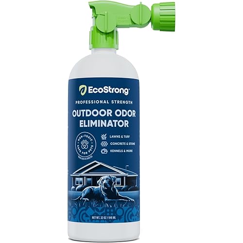 Outdoor Odor Eliminator | Outside Dog Urine Enzyme Cleaner – Powerful Pet, Cat, Animal Scent Deodorizer | Professional Strength for Yard, Turf, Kennels, Patios, Decks (32oz)