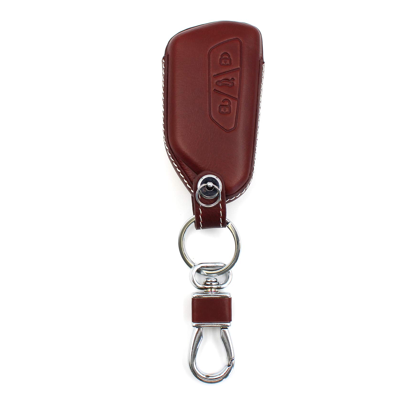 HIBEYO Custodia intelligente per chiave auto, adatta per LYNK&CO 05 01 02 03 06 09 telecomando con portachiavi a 3 pulsanti, in pelle, colore nero