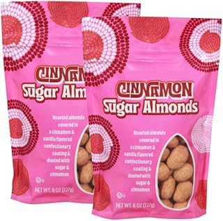 Trader J's Nuts 8 oz (227g) - SET OF 2 (8 oz, Cinnamon Sugar Almonds)