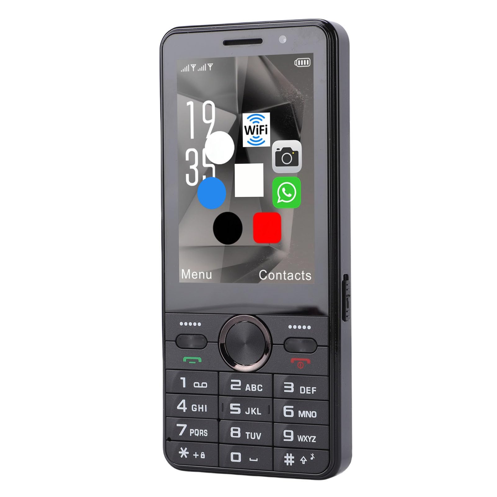 Teléfono 4G Desbloqueado, Compatible con Tarjeta SIM Dual, Pantalla Táctil HD de 3,5 Pulgadas, Teléfono Móvil con Teclas Grandes, WiFi, GPS, para Personas Mayores, Trabajo, (Black)