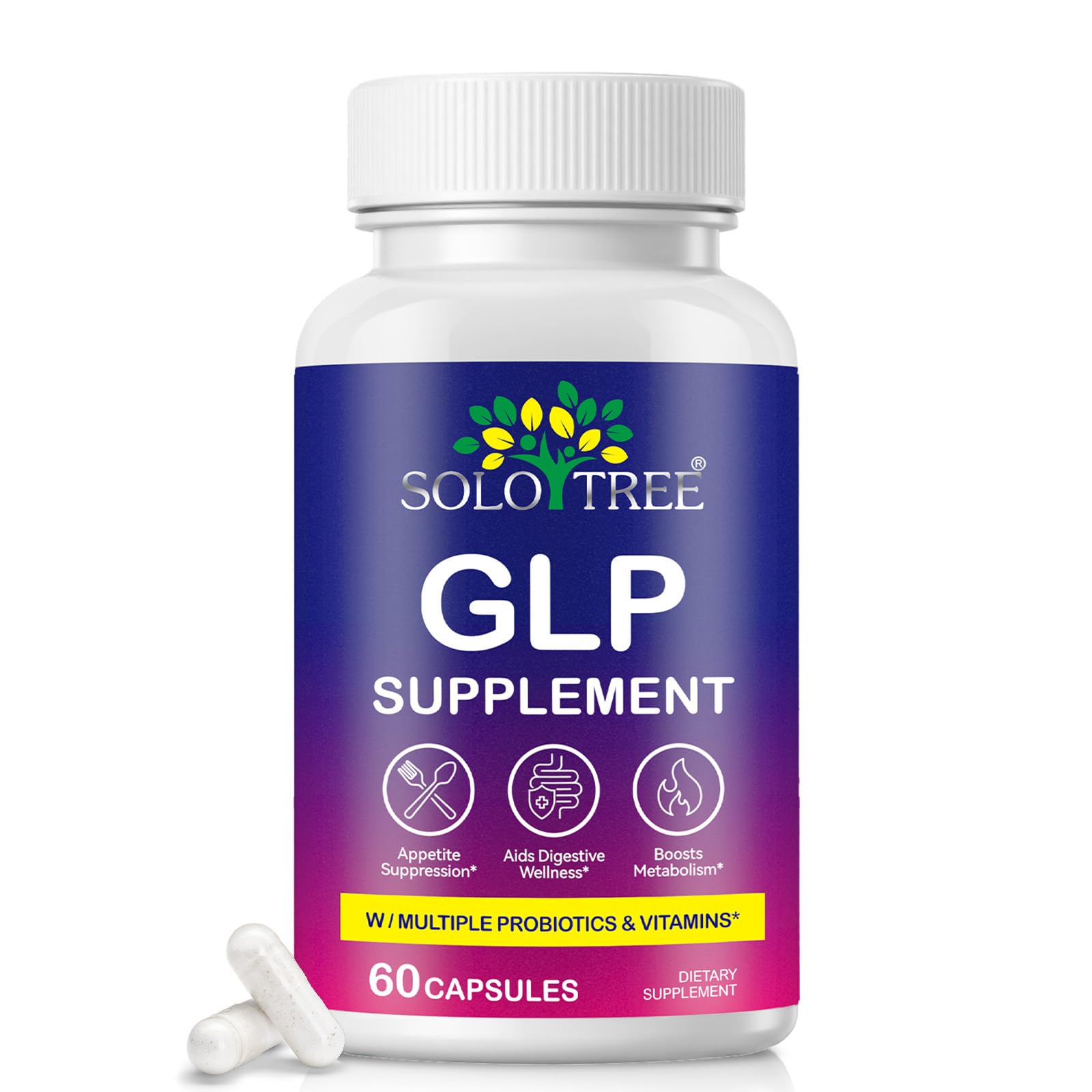 GLP Supplement for Women & Men,Probiotics and Prebiotic 43 in 1 Nutritional  Components-Supports Reduces Body Burden,Capsules for Metabolism, 