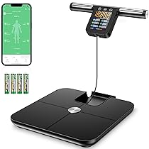 Onherm Bilancia Pesapersone Digitale Professionale 8 Elettrodi, Bilancia di Precisione Con Display LCD ad Alta Definizione e Maniglia Retrattile, Con APP Puoi Misurare 32 Metriche Corporee