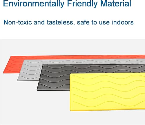 Miniatura 5 de MINUSE Rampas de umbral para puertas, rampa interior para silla de ruedas, scooter robot barrido, canal fácil y portátil accesible (color gris,