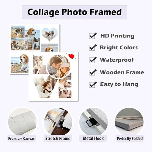 Miniatura 6 de Impresiones en lienzo personalizadas con tus fotos, collage personalizado, lienzo, arte de pared, fotos de collage personalizadas para decoración