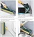 2 in 1 Cleaning Scrub Brush Grout Brush Scrape Floor Scrub Brush with Long Handle V-Shape Stiff Bristle Brush Scrubber with Squeegee 120°Rotating Magic Broom Brush for Cleaning Bathroom Glass Wall