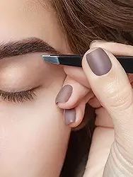 Conjunto de 4 pinças – Pinças profissionais de aço inoxidável para sobrancelhas – grande precisão para pelos faciais, lascas e depilação encravada, preta