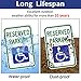 (2 Pack) Reserved Handicap Parking Sign with Wheelchair Picture, 18 x 12 Engineer Grade Reflective Sheeting, Rust Free Aluminum, Weather Resistant, Waterproof, Durable Ink