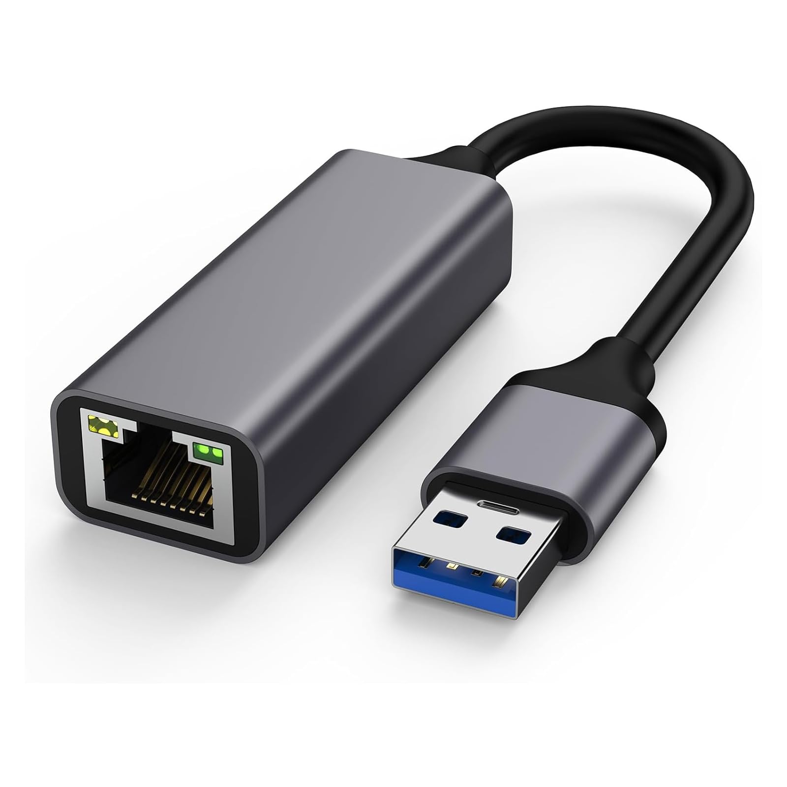 LinJie Usb to Ethernet Adapter, Driver Free Usb 3.0 to Gigabit Ethernet Lan Adapter, Compatible with MacBook/Surface/Laptops with Windows/Xp/Vista/Mac/Linux Drivers