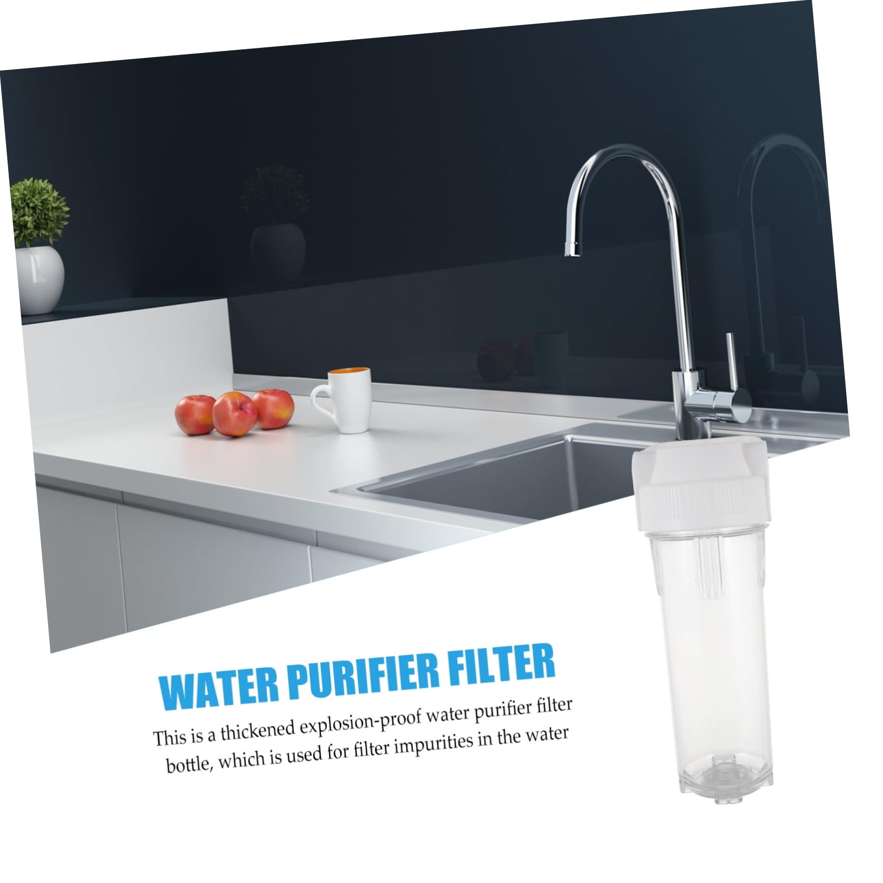 Abaodam Bouteille Filtrante Antidéflagrante en Pet et Pp 10 Pouces Préfiltre Purificateur D’eau Cuisine et Machine à Laver